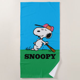 Peanuts   Snoopy at Bat Beach Towel