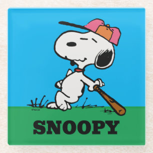 Peanuts   Snoopy at Bat Glass Coaster