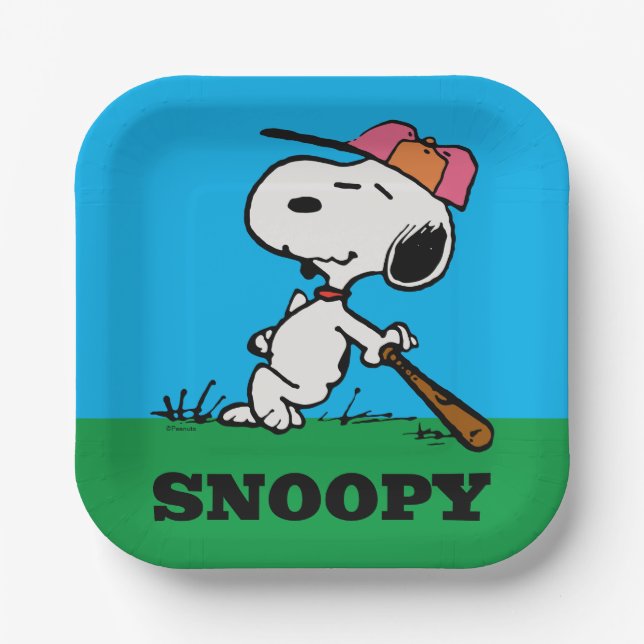 Peanuts | Snoopy at Bat Paper Plate (Front)