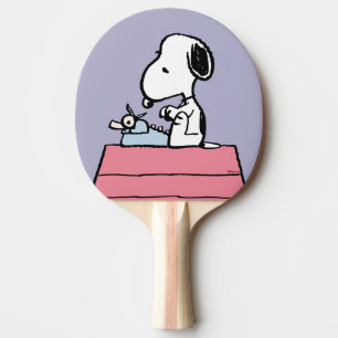 Peanuts   Snoopy at the Typewriter 2 Ping Pong Paddle