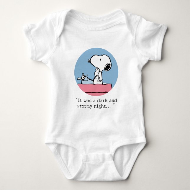 Peanuts | Snoopy at the Typewriter Baby Bodysuit (Front)