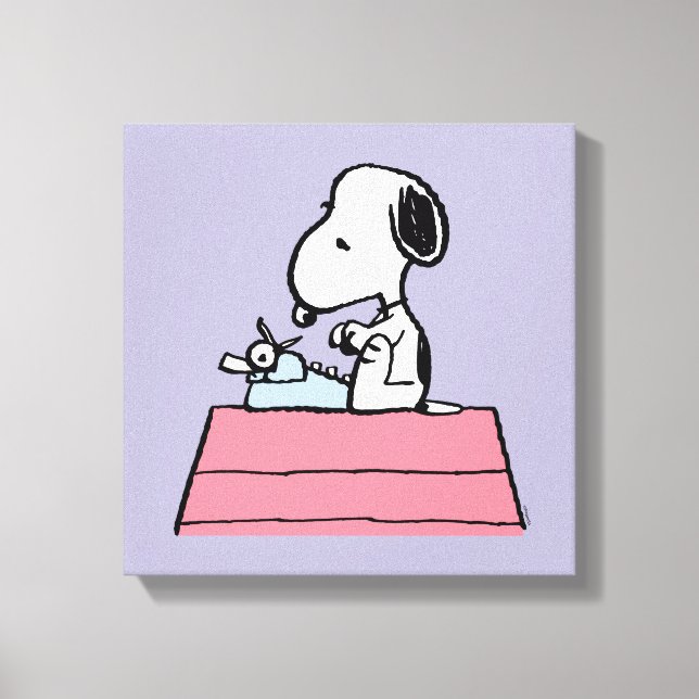 Peanuts | Snoopy at the Typewriter Canvas Print (Front)