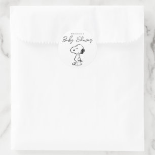 Peanuts Snoopy   Baby Shower Classic Round Sticker