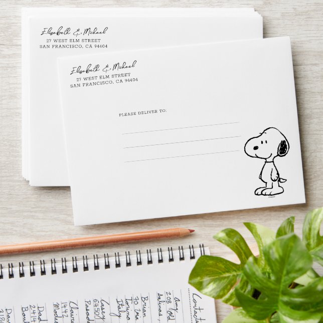 Peanuts Snoopy | Baby Shower Envelope (Stacked)