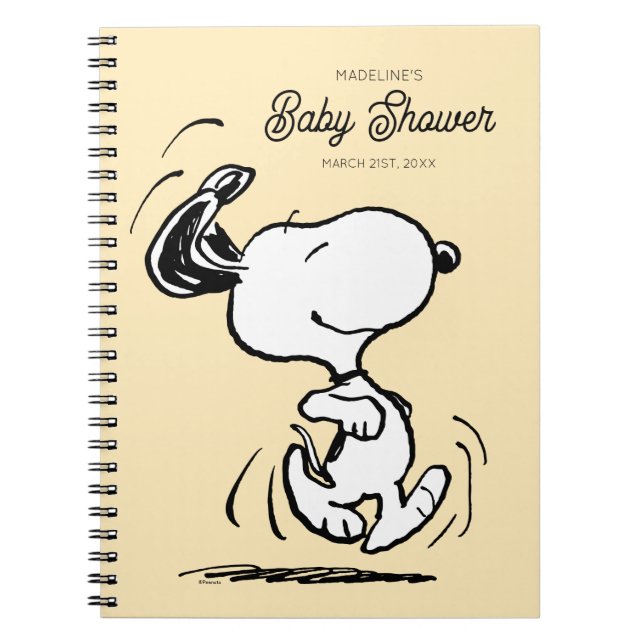 Peanuts | Snoopy Baby Shower Guest & Gift List Notebook (Front)
