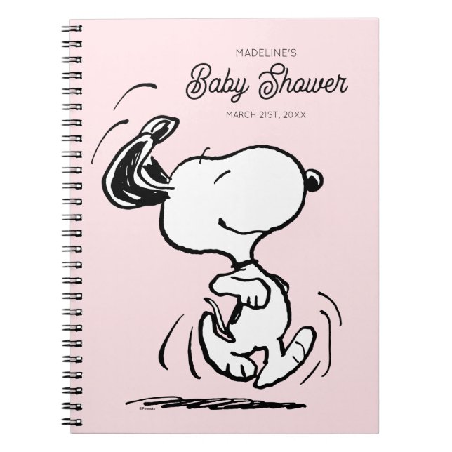 Peanuts | Snoopy Baby Shower Guest & Gift List Notebook (Front)