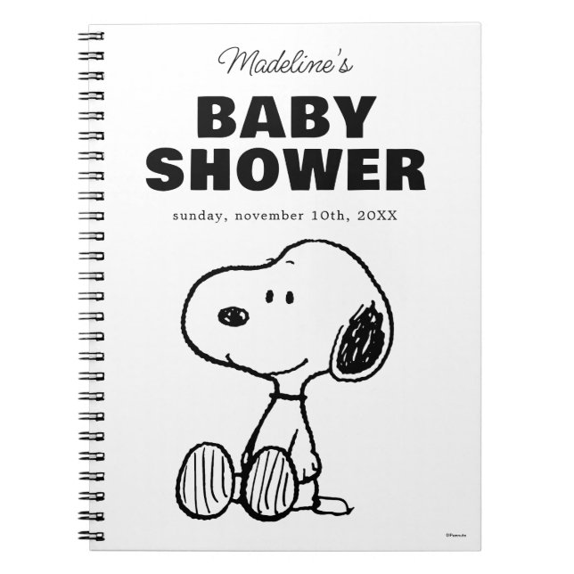 Peanuts | Snoopy Baby Shower Guest & Gift List Notebook (Front)