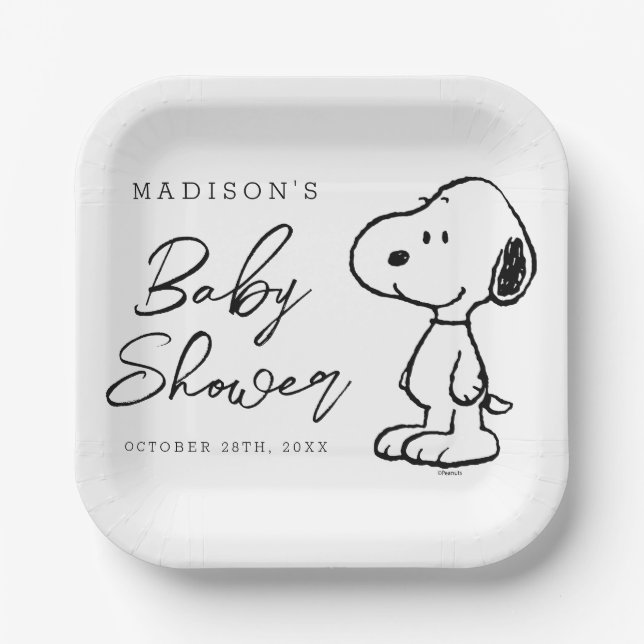 Peanuts Snoopy | Baby Shower Paper Plate (Front)