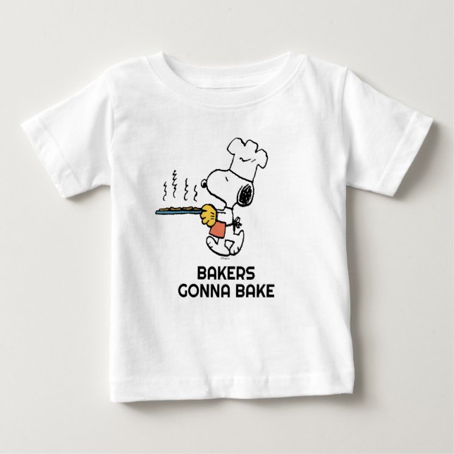 Peanuts | Snoopy Baking Cookies Baby T-Shirt (Front)