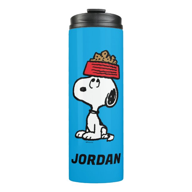 Peanuts | Snoopy Balancing | Add Your Name Thermal Tumbler (Front)
