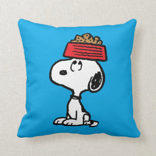 Peanuts   Snoopy Balancing His Dog Dish Cushion