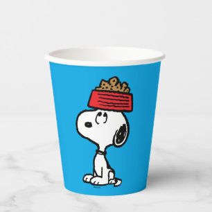 Peanuts   Snoopy Balancing His Dog Dish Paper Cups