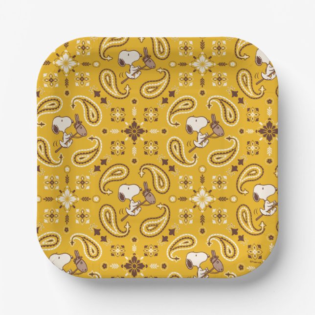 Peanuts | Snoopy Bandanna Cowboy Paper Plate (Front)
