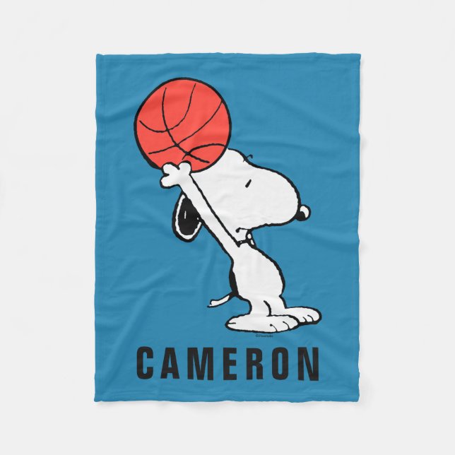 Peanuts | Snoopy Basketball Hoop Shot Fleece Blanket (Front)