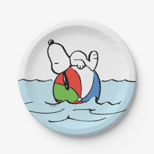 Peanuts   Snoopy Beach Ball Beach Paper Plate