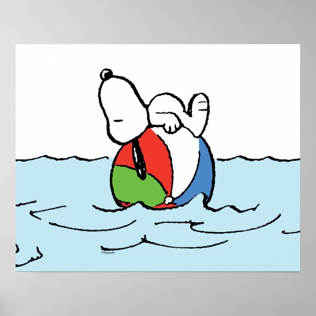 Peanuts | Snoopy Beach Ball Beach Poster (Front)