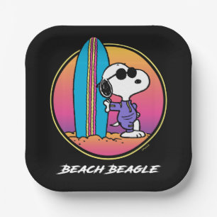 Peanuts   Snoopy Beach Beagle Paper Plate