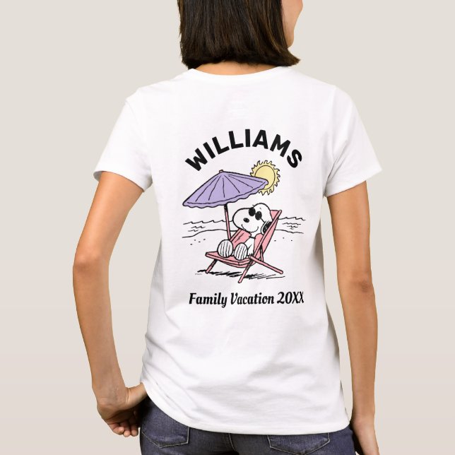 Peanuts | Snoopy Beach Family Vacation T-Shirt (Back)