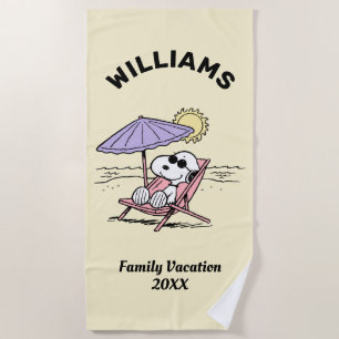 Peanuts   Snoopy Beach Family Vacation Towel