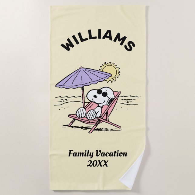 Peanuts | Snoopy Beach Family Vacation Towel (Front)