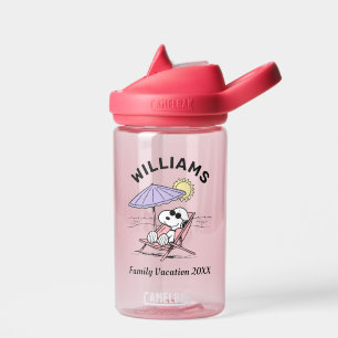 Peanuts Snoopy Beach Family Vacation Water Bottle