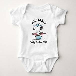 Peanuts   Snoopy Beach Walk Family Vacation Baby Bodysuit