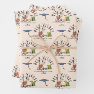 Peanuts Snoopy Best Wishes Graduation Pattern Wrapping Paper Sheet