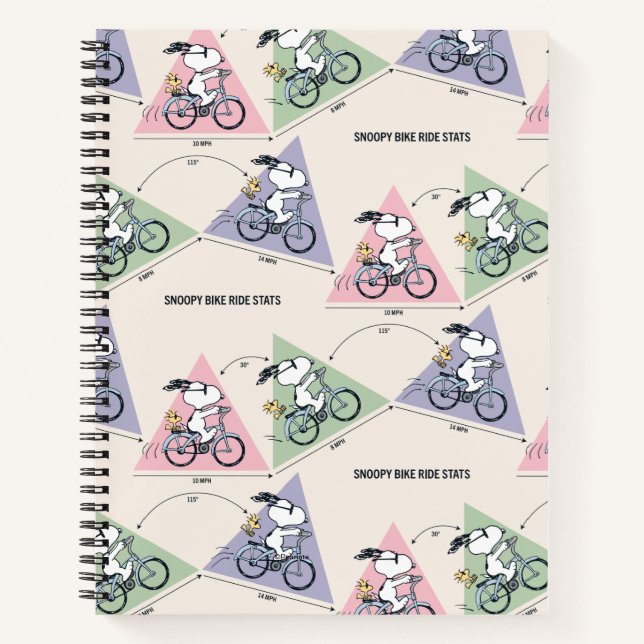 Peanuts | Snoopy Bike Ride Stats Notebook (Front)