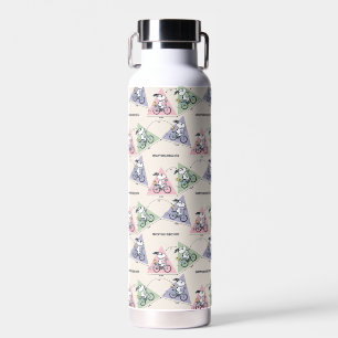 Peanuts Snoopy Bike Ride Stats Water Bottle