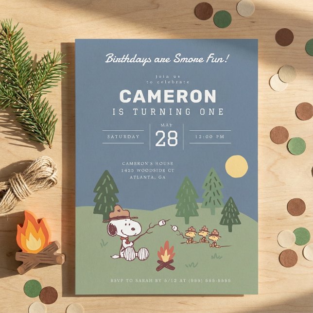 Peanuts - Snoopy | Birthday's are Smore Fun Invitation (Creator Uploaded)
