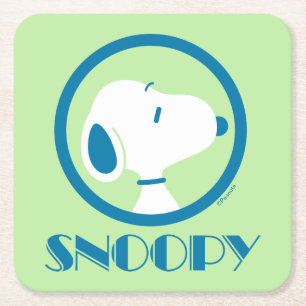 Peanuts   Snoopy Blue Deco Dreams Square Paper Coaster