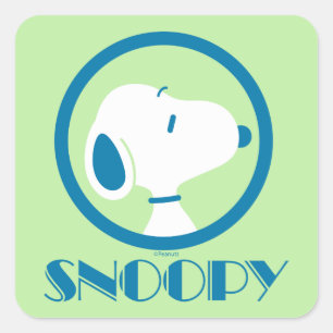 Peanuts   Snoopy Blue Deco Dreams Square Sticker