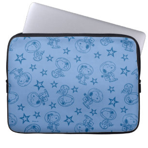 Peanuts Snoopy Blue Space Astronaut Pattern Laptop Sleeve