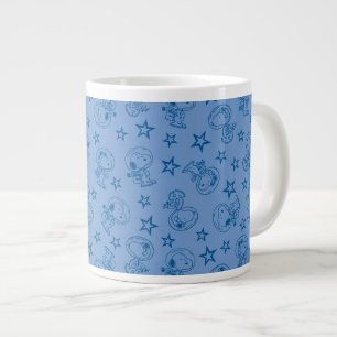 Peanuts   Snoopy Blue Space Astronaut Pattern Large Coffee Mug