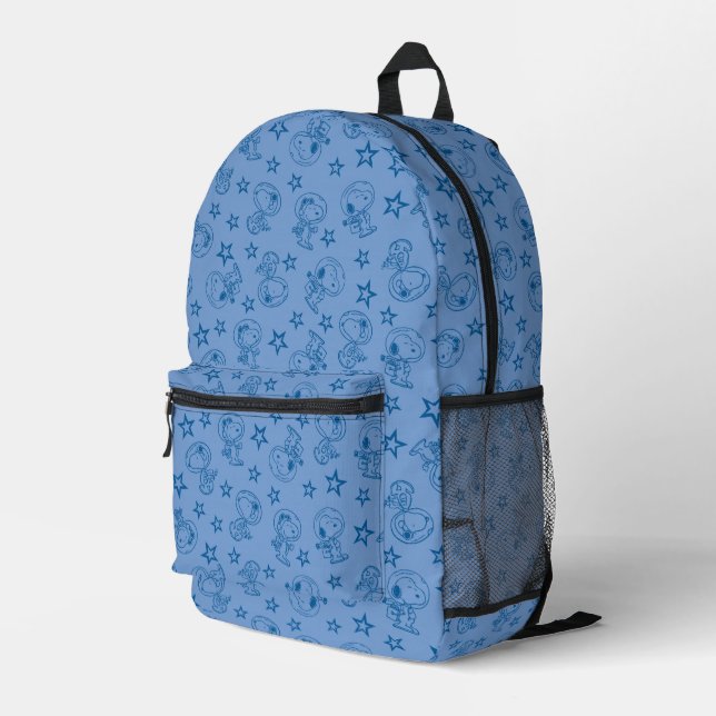 Peanuts | Snoopy Blue Space Astronaut Pattern Printed Backpack (Back Corner Right)