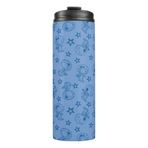 Peanuts   Snoopy Blue Space Astronaut Pattern Thermal Tumbler
