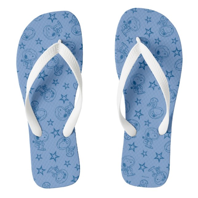 Peanuts | Snoopy Blue Space Astronaut Pattern Thongs (Footbed)