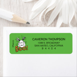 Peanuts   Snoopy Boo Return Address Label