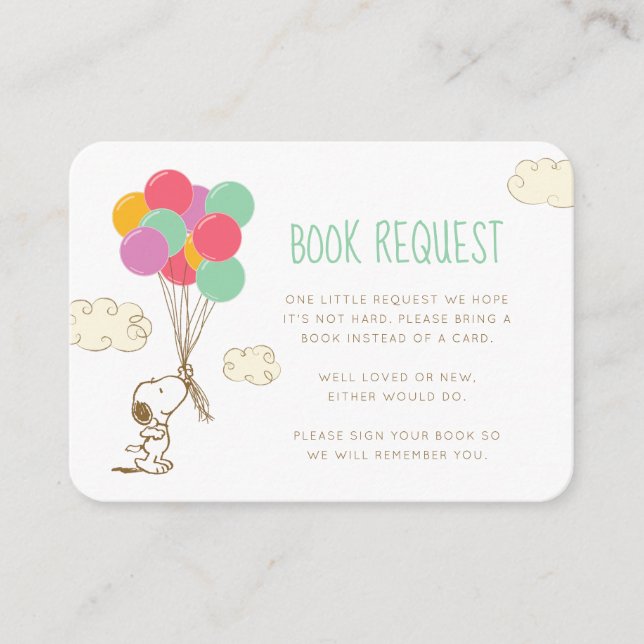 Peanuts Snoopy - Books Request Invitation (Front)