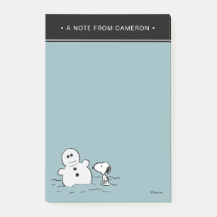 Peanuts   Snoopy Builds A Snowman Add Your Name Post-it Notes
