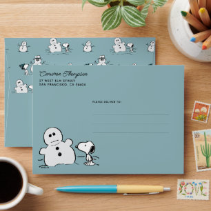 Peanuts   Snoopy Builds A Snowman Envelope