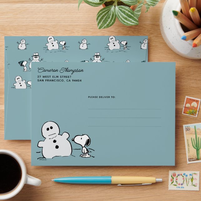 Peanuts | Snoopy Builds A Snowman Envelope (Desk)