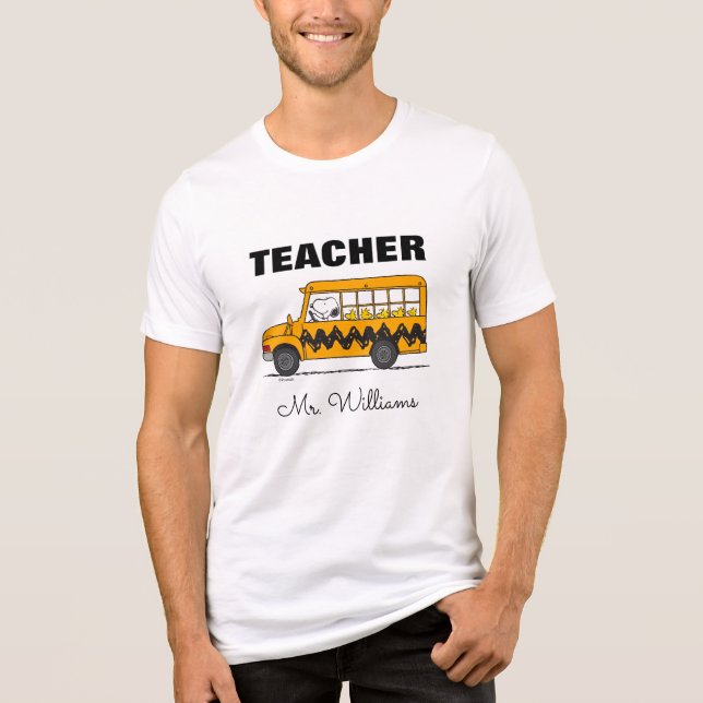 Peanuts | Snoopy Bus Driver Teacher Tri-Blend Shirt (Front)