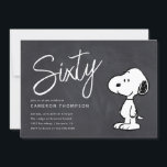 Peanuts Snoopy - Chalkboard 60th Birthday Invitation<br><div class="desc">Invite all your family and friends to your 60th Birthday Party with these chalkboard Peanuts invitations featuring Snoopy! Personalise by adding all your party details!</div>