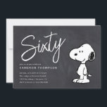 Peanuts Snoopy - Chalkboard 60th Birthday Invitation<br><div class="desc">Invite all your family and friends to your 60th Birthday Party with these chalkboard Peanuts invitations featuring Snoopy! Personalise by adding all your party details!</div>