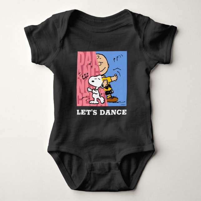 Peanuts | Snoopy & Charlie Brown Half & Half Dance Baby Bodysuit (Front)
