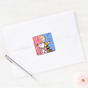 Peanuts   Snoopy & Charlie Brown Half & Half Dance Square Sticker