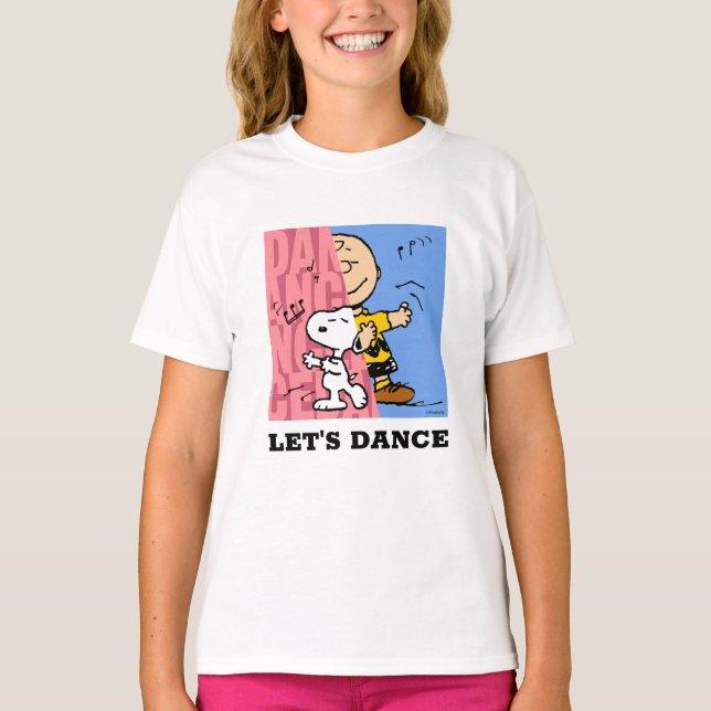 Peanuts | Snoopy & Charlie Brown Half & Half Dance T-Shirt (Front)