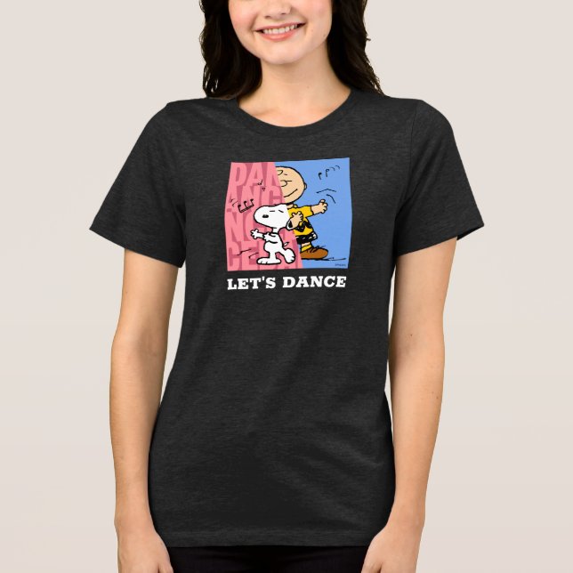 Peanuts | Snoopy & Charlie Brown Half & Half Dance Tri-Blend Shirt (Front)