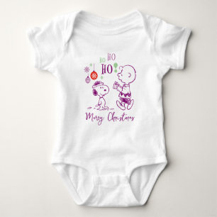 Peanuts   Snoopy & Charlie Brown Ho Ho Ho Baby Bodysuit